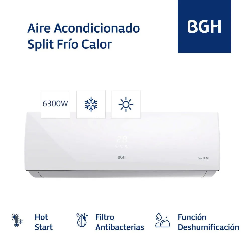 Aire Acondicionado Split Frío/Calor BGH 5500F 6300W BSH65WCU