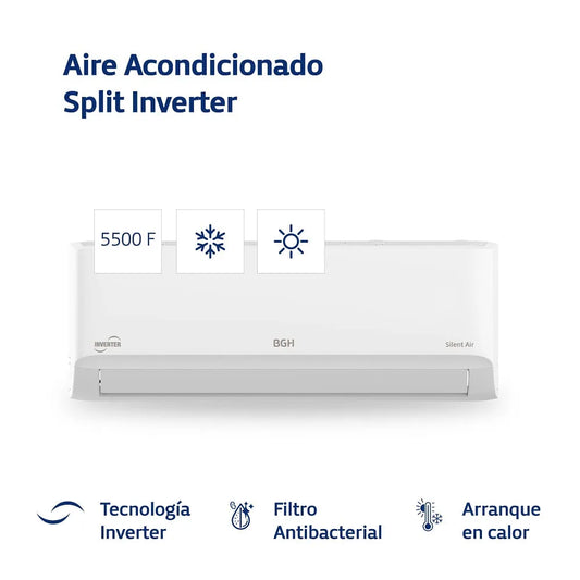 Aire Acondicionado Split Frío/Calor BGH Silent Air Inverter 5600F BSI65WCGT